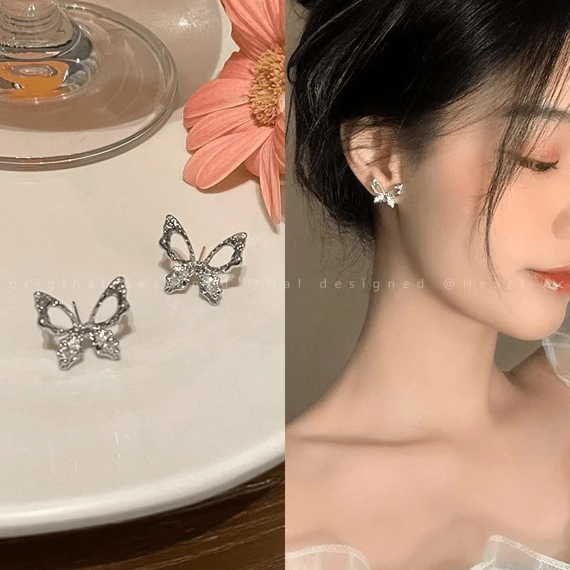 铜合金耳饰 『浅夏』【21号】超精致蝴蝶结高级冷淡风耳钉小众C-177