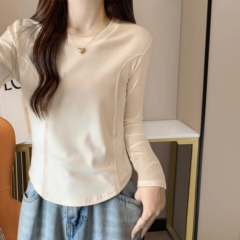 20223年秋季新中式长袖T恤女小众设计感不规则洋气打底衫独特上衣