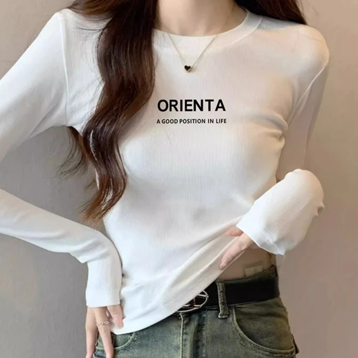 长袖t恤女装设计感小众2025年新款打底衫女秋冬内搭洋气显瘦上衣