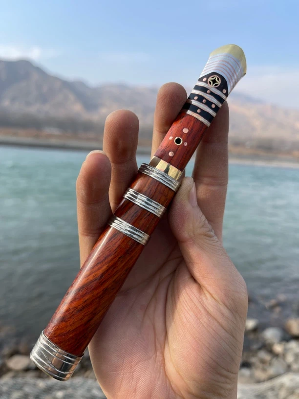 大河家保安族纯手工锻打折花刀～保安腰刀厨房瓜果刀花纹削皮把玩