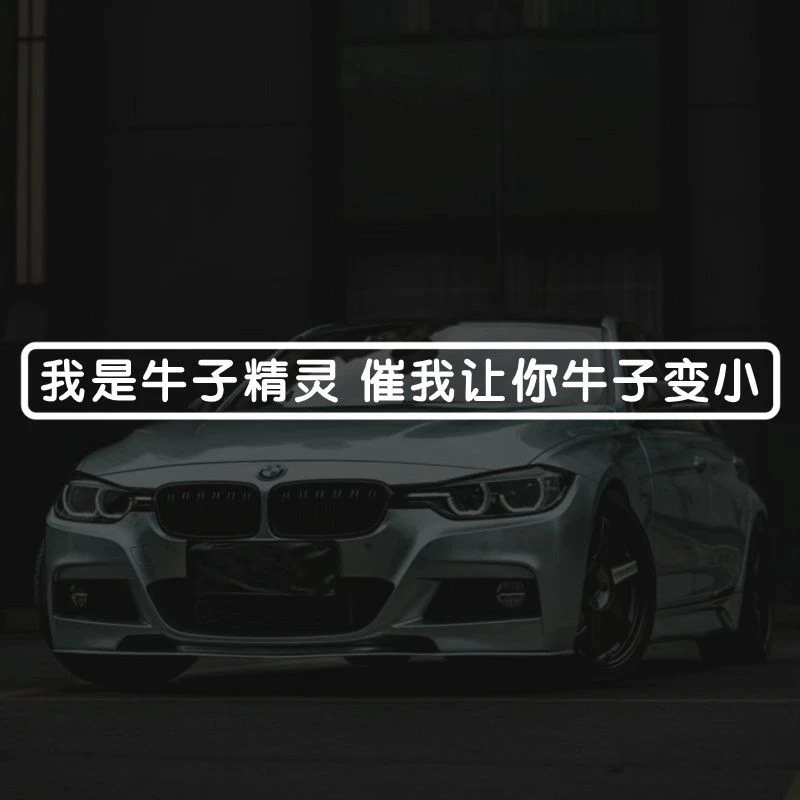 汽车车贴我是牛子精灵搞笑有趣文字游戏玻璃电动车装饰反光贴纸