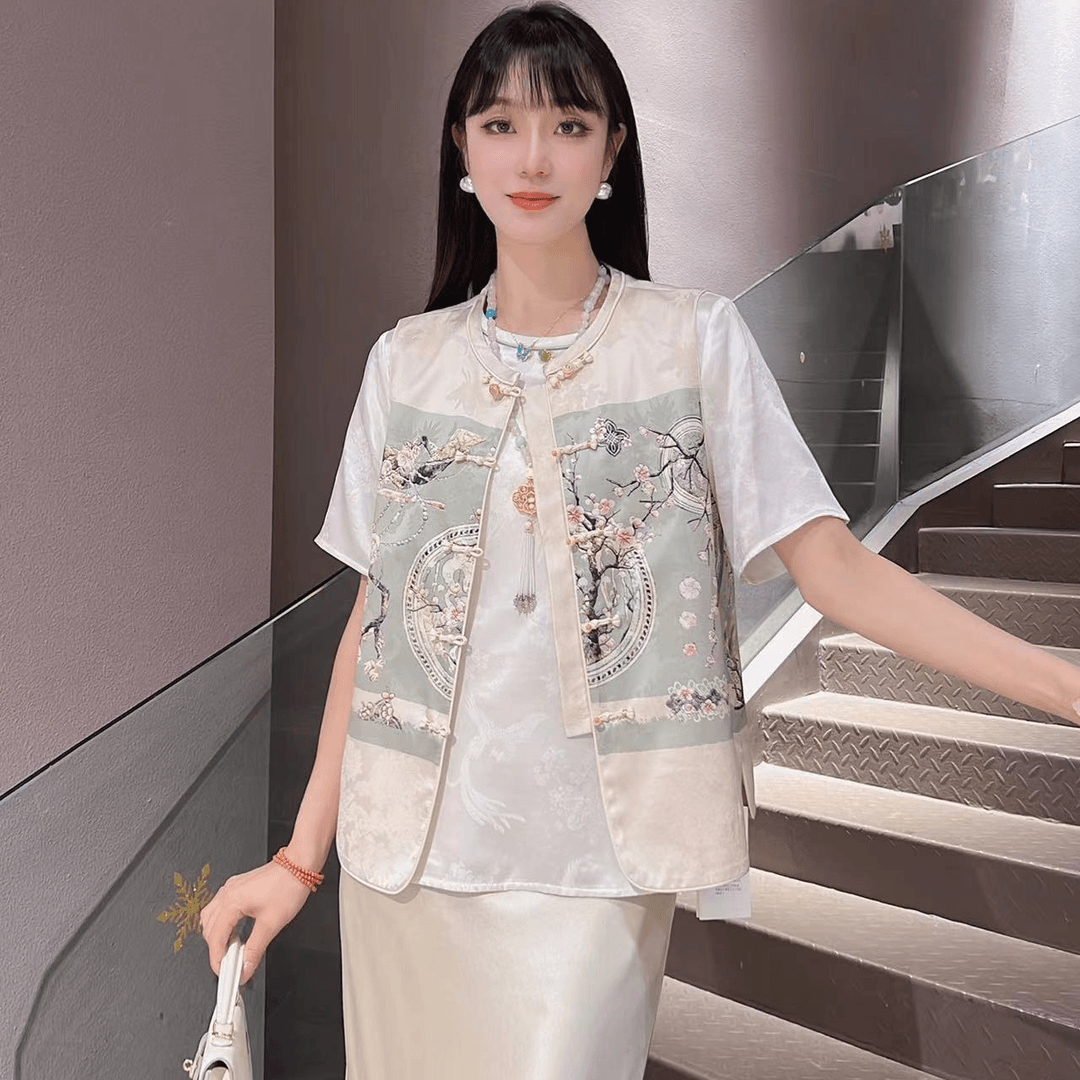 【十七定制】《相思》时尚新中式百搭复古气质轻薄中国风女马甲0655