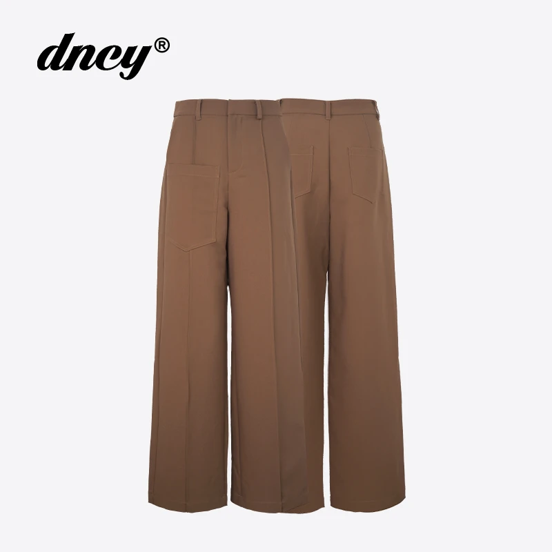 DNCY551/832秋季高腰西装阔腿裤设计感高街垂感休闲裤女