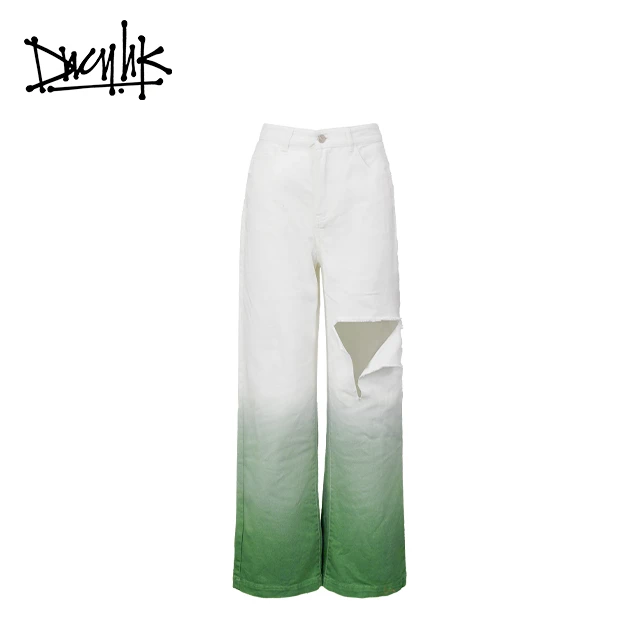 DNCY503破洞渐变牛仔裤DA32221042