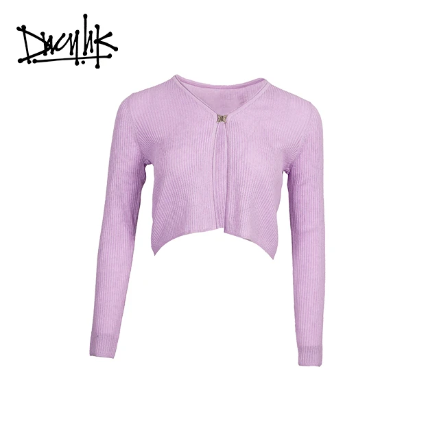 DNCY百搭V领针织衫时尚薄款上衣设计师秋冬DA33104142