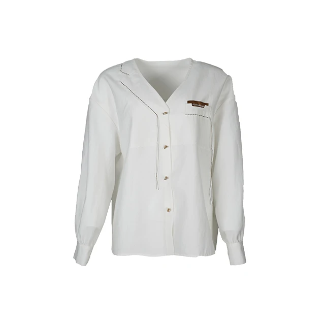 DNCY结构珠线衬衫时尚休闲宽松新款白色DA31203119