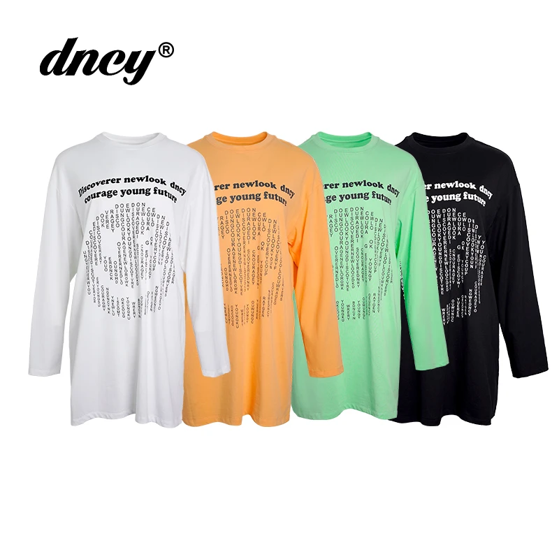 DNCY商场同款韩版印花长袖T恤