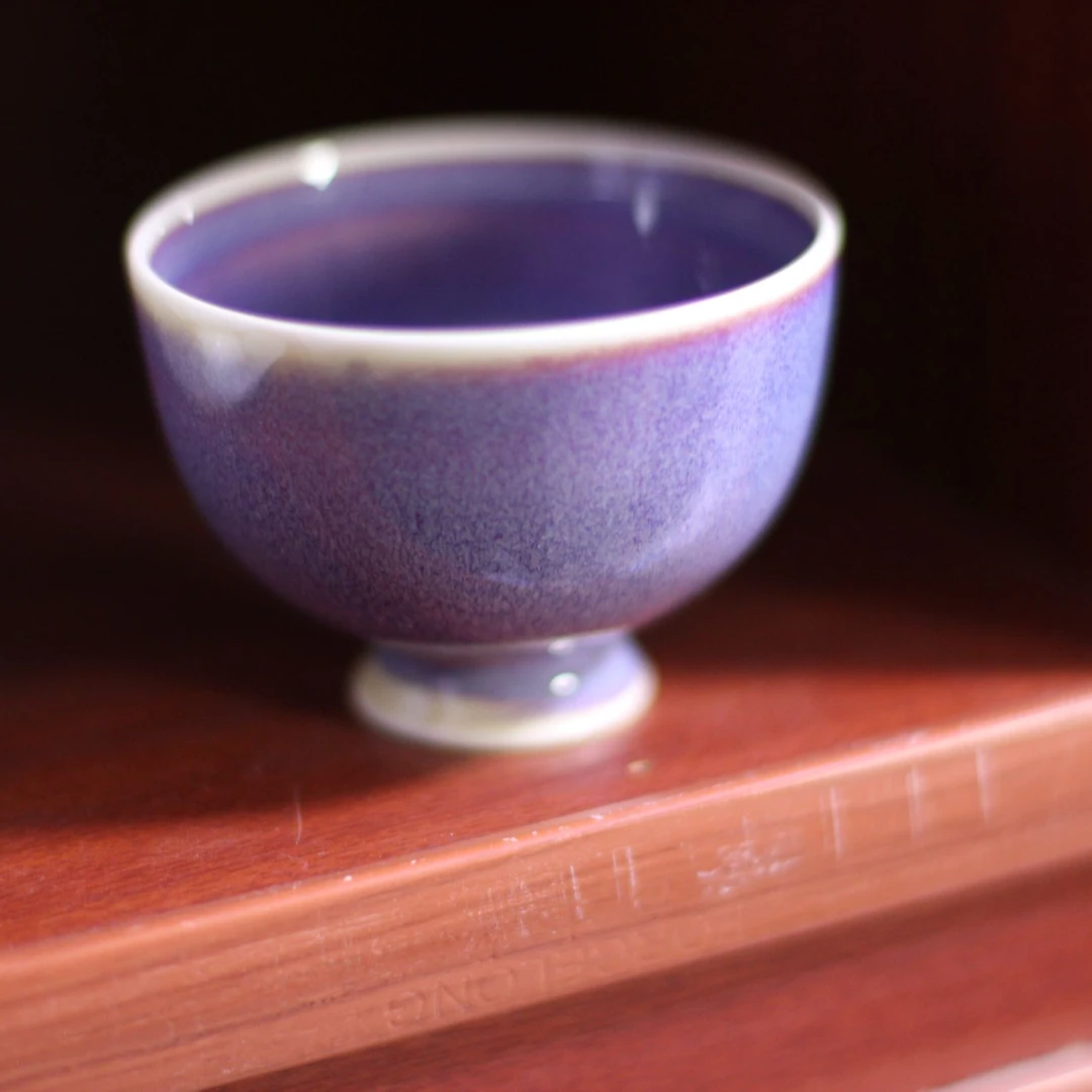 景德镇高温陶瓷手工蓝钧窑变釉主人杯