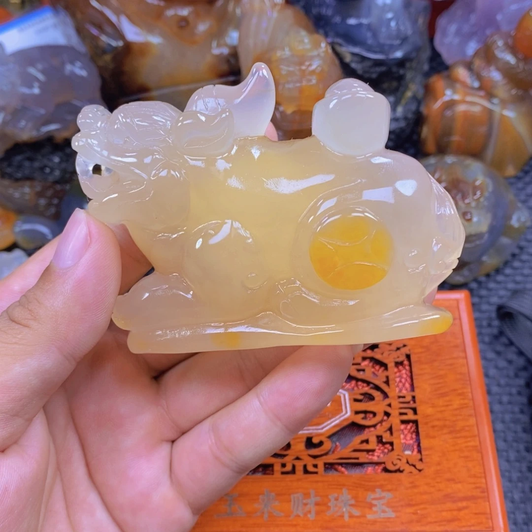 玛瑙/玉髓手把未镶嵌闪***✨