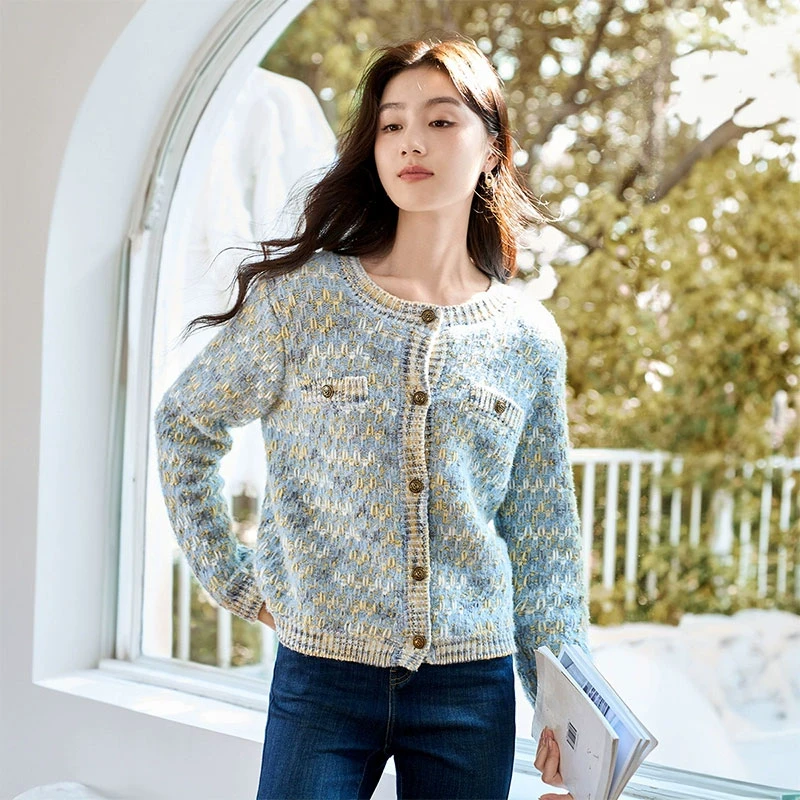 【金拐子专属】Z834147毛针织衫 香影小香风针织开衫女2024秋冬新款