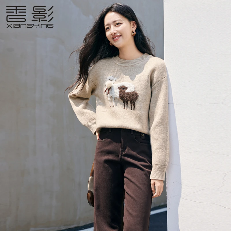 【邱莹莹专享】N844339毛针织衫 香影慵懒风针织衫2024年冬新款小