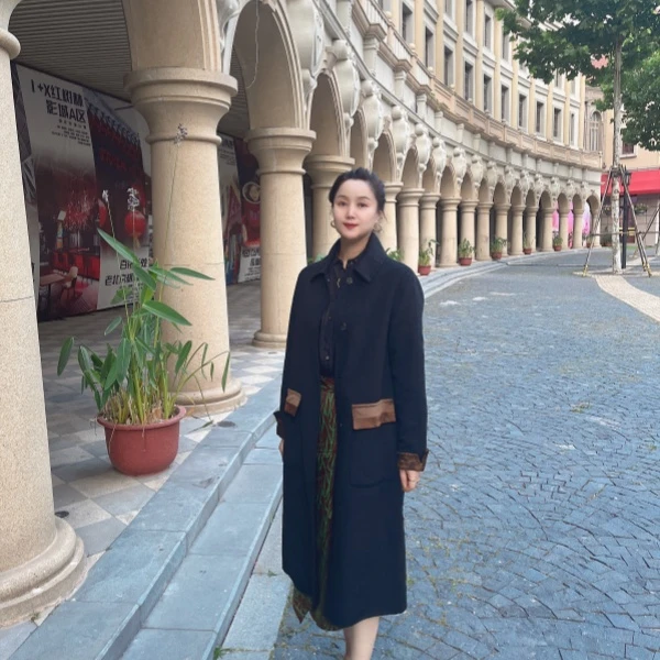 气质时尚休闲百搭中长款中长款韩版双面呢大衣0012