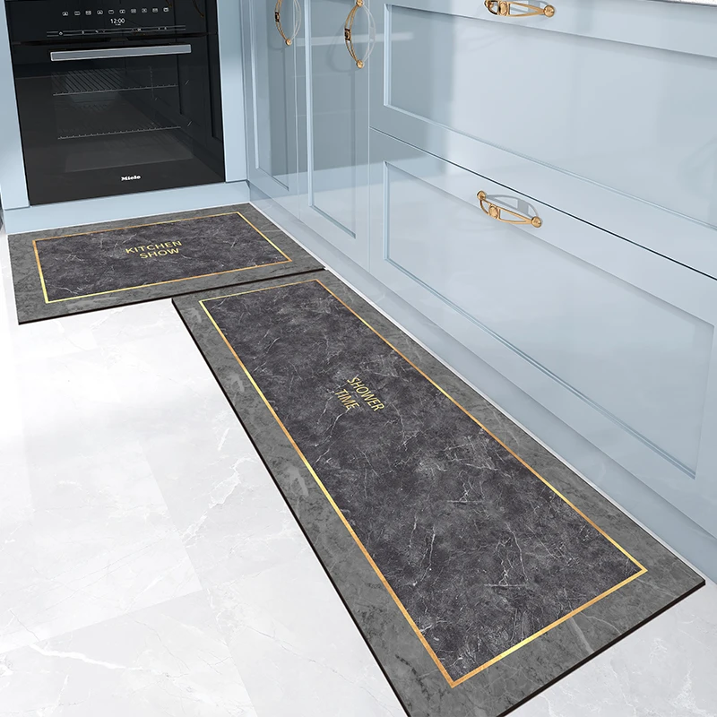 厨房地垫吸水吸油速干垫爆款轻奢硅藻泥脚垫家用防滑耐脏可擦地毯