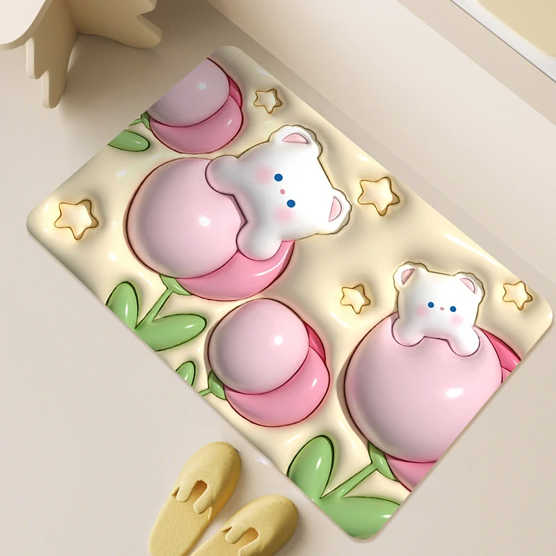 卫生间地垫INS浴室吸水脚垫硅藻泥软垫地毯家用厕所门口防滑垫子