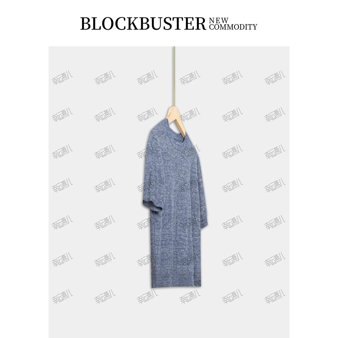 【燕子Rumi】蓝色乌托邦 简约宽松夹花通勤百搭显瘦时尚上衣4421sy