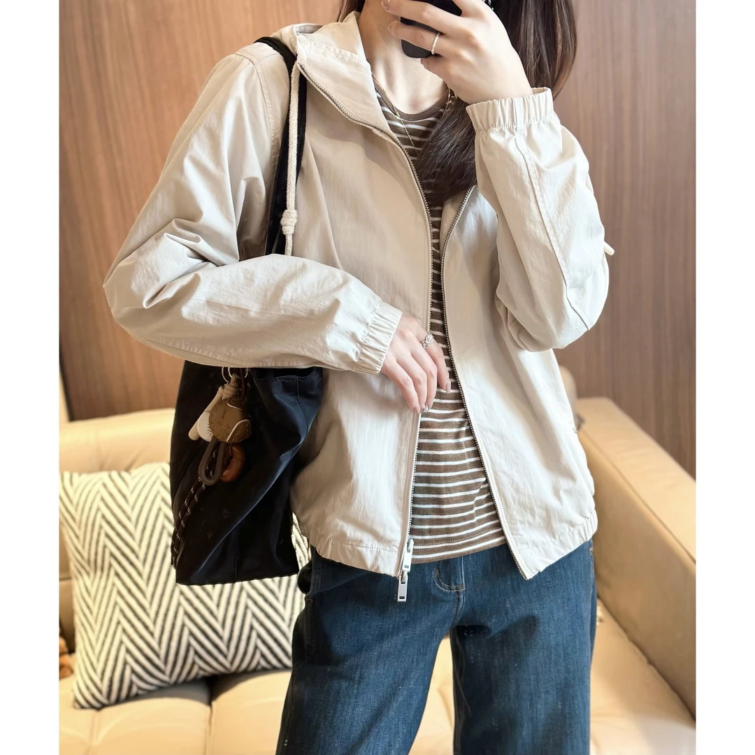 【Rumi时装】百搭显瘦连帽拉链外套上衣女4967wt