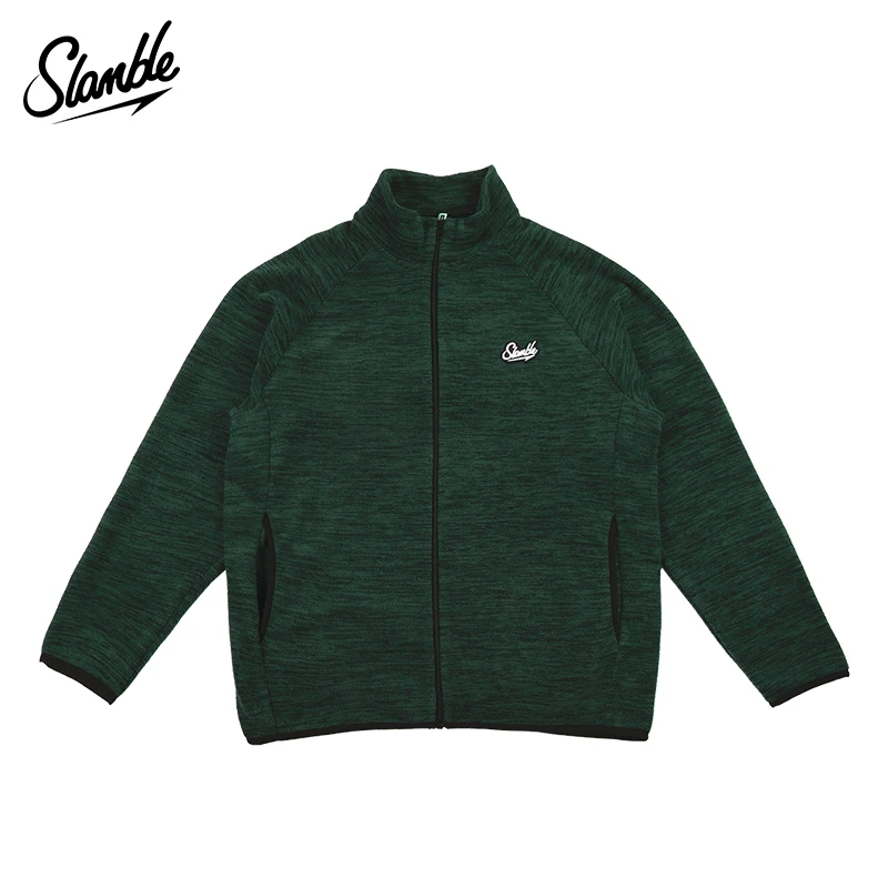 SLAMBLE摇粒绒立领拉链夹克运动外套中间层防风保暖上衣