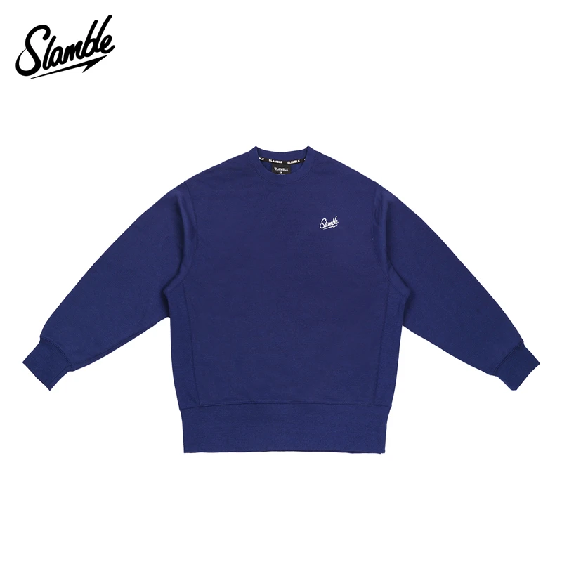 SLAMBLE新款圆领卫衣加绒时尚百搭运动休闲情侣宽松圆领秋冬