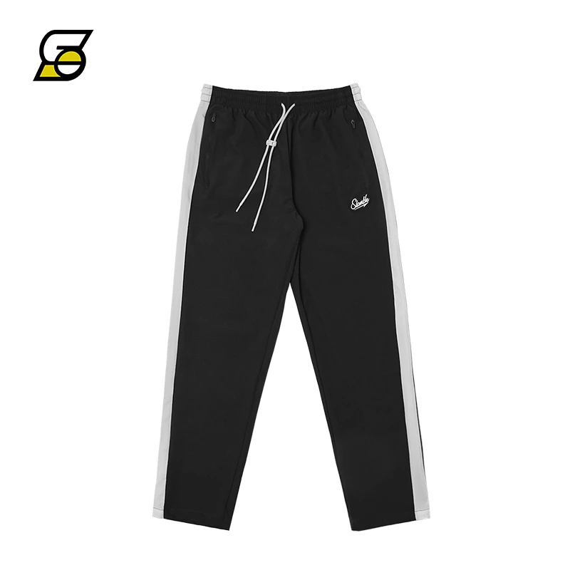 SLAMBLE春季新款运动长裤男拉链口袋拼色直筒休闲裤宽松透气裤子