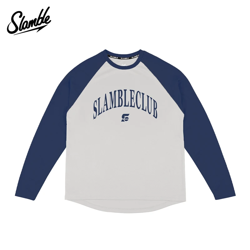 SLAMBLE美式插肩袖运动健身长袖t恤男篮球训练速干透气宽松上衣