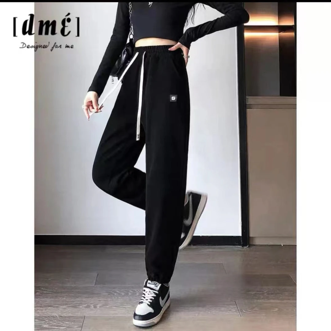 【杭州加绒加厚】运动裤子女冬季新款小个子宽松束脚休闲棉卫裤