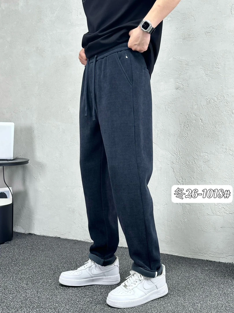 【男裤】男士2024秋冬新款休闲裤宽松直筒运动卫裤百搭长裤子加绒潮