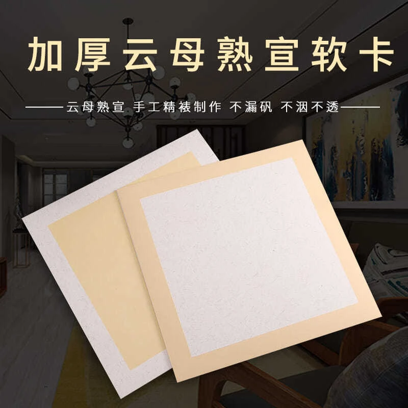 国画生宣宣纸卡纸熟宣工笔画空白半生熟书法专用纸硬卡加厚纸方圆