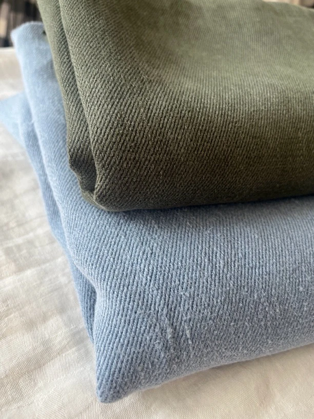 高端麻料 6支汉麻 斜纹 敦实感 牛仔质地 门幅140服装面料