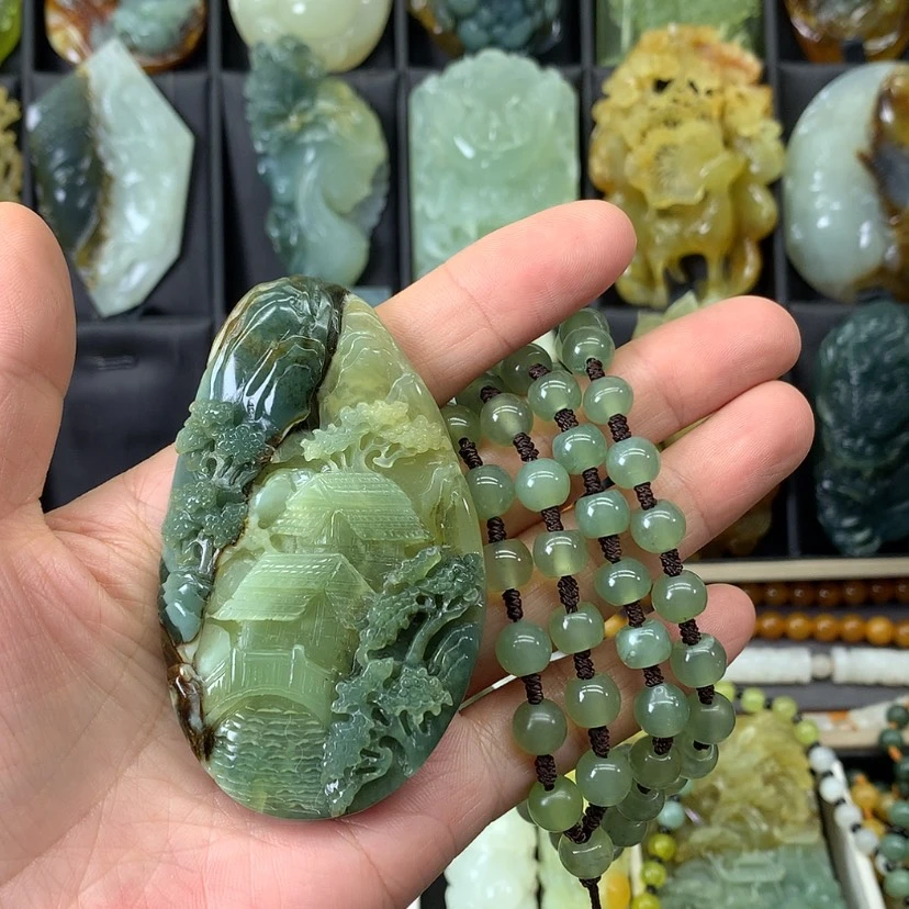 【闪购商品】蛇纹石玉颈饰未镶嵌吃**众