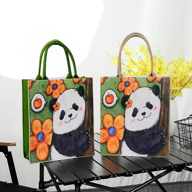 【花花】原创毛毡礼品袋手拎包网红时尚便携手提包百搭休闲环保国潮