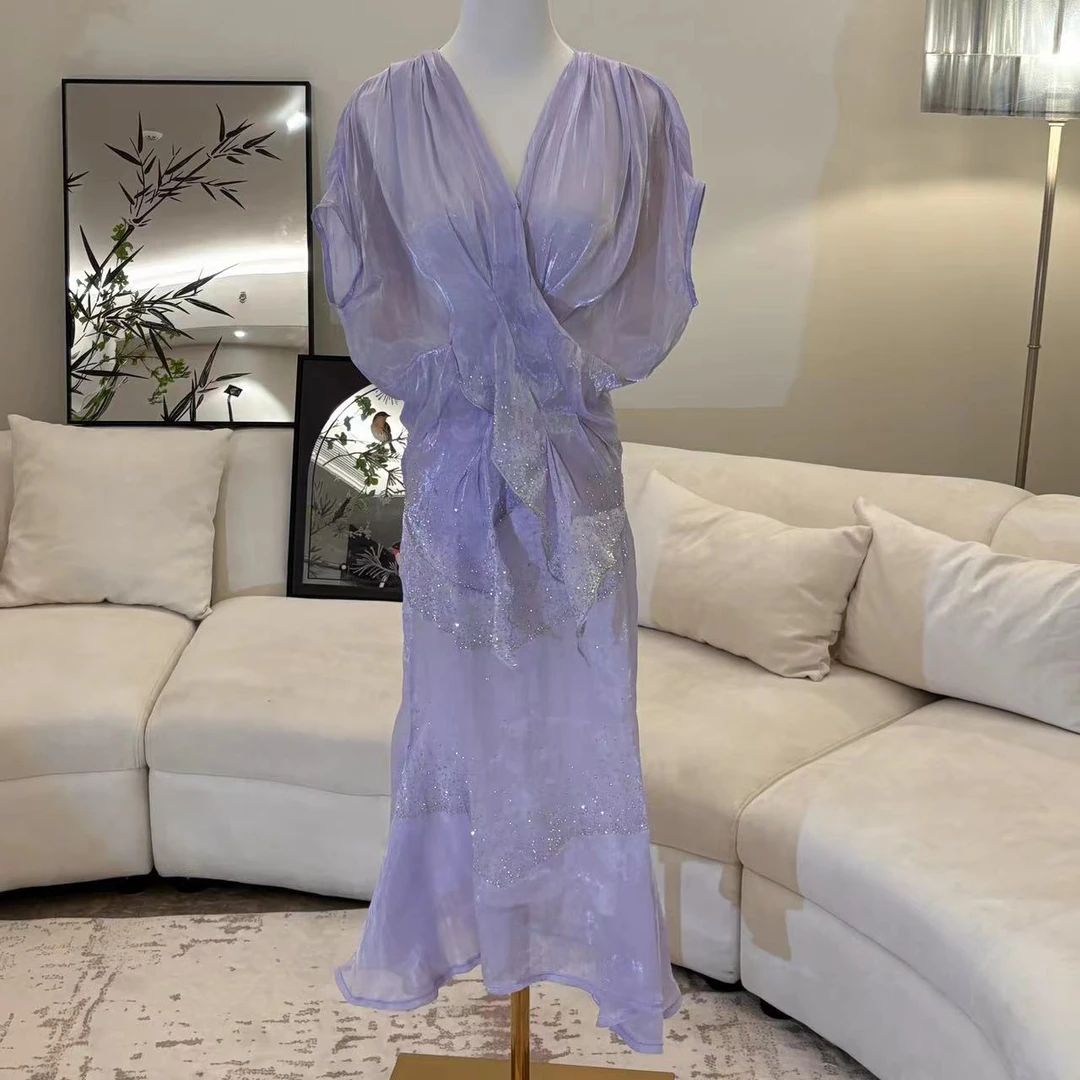 【半裙】人鱼姬水光纱重工烫钻气质轻奢半裙