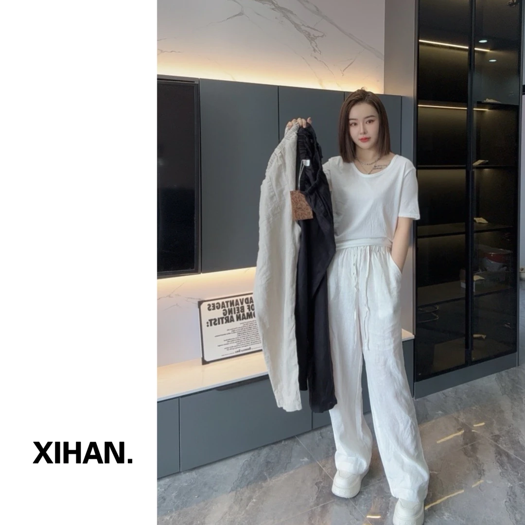 【XIHAN】百搭休闲 直筒长裤