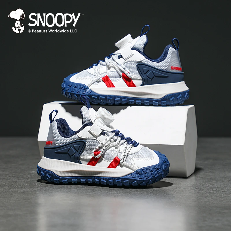 史努比童鞋男童旋转扣跑步鞋儿童防滑运动鞋2024秋季新款女童鞋子