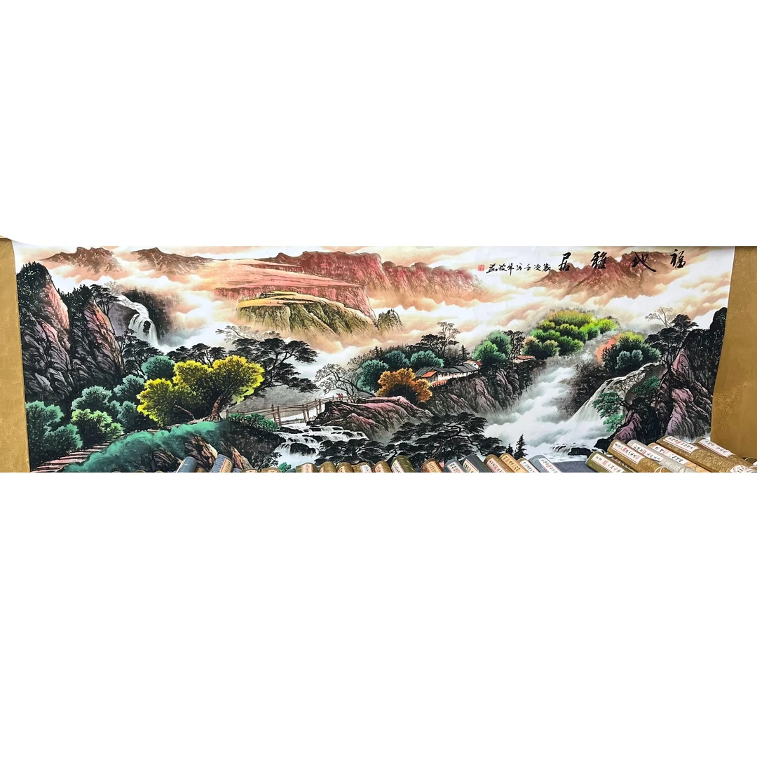 福地雅居画 85x300 软装裱复古装饰画