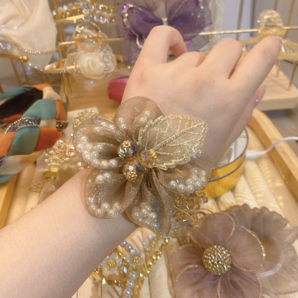 2022年新款超闪文艺高级感大肠发圈韩版仿珍珠头绳