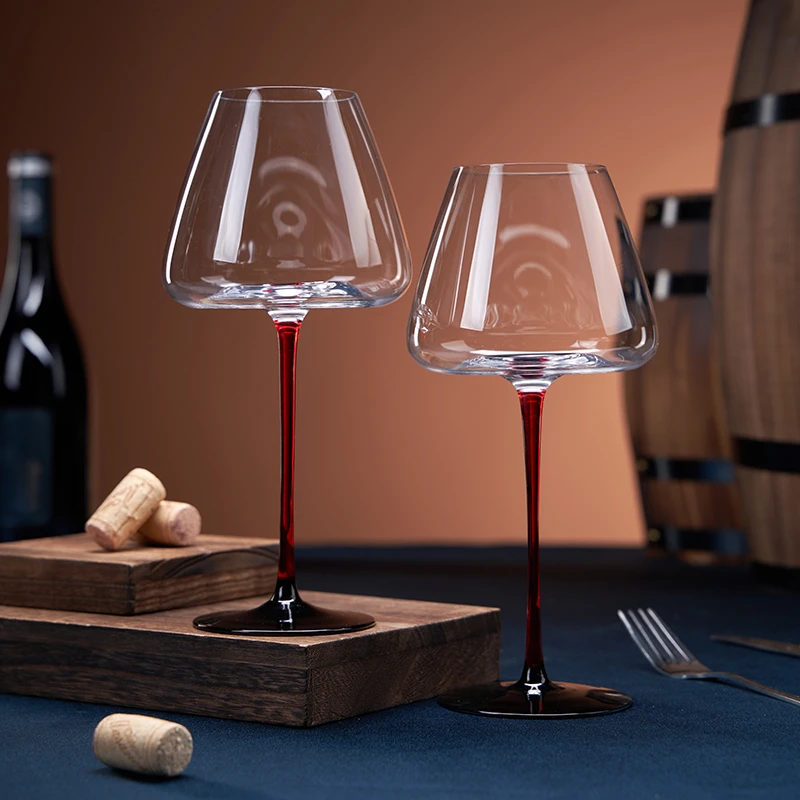 嘉兰维亚勃艮第红杆酒杯无铅领结高脚杯家用创意大肚轻奢葡萄酒杯