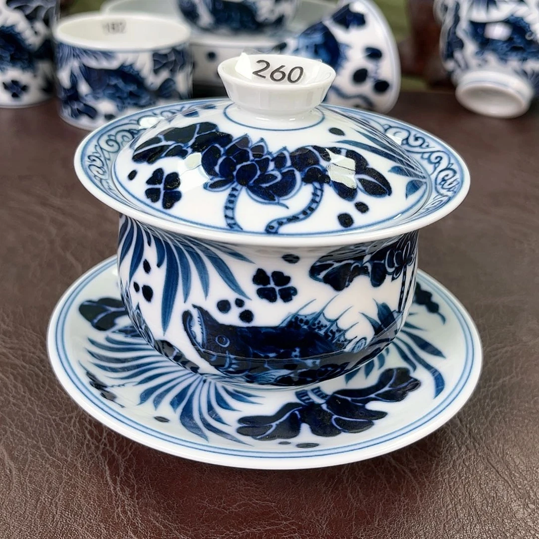 杯手绘釉下高温瓷器