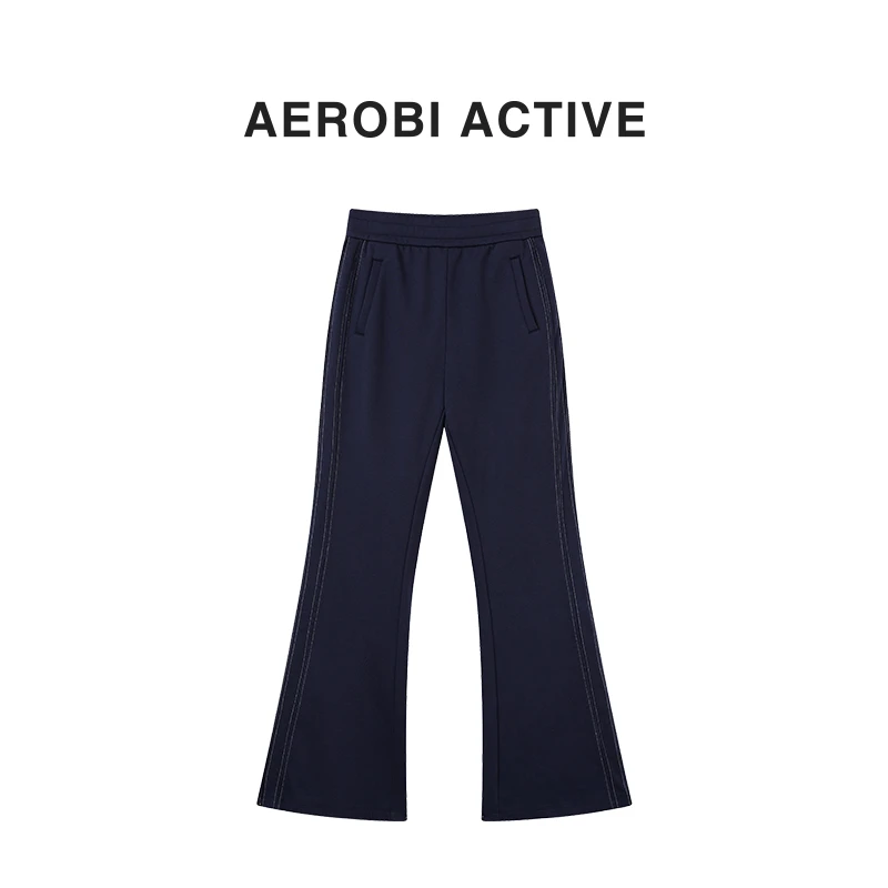 AEROBI ACTIVE秋冬款加厚直筒微喇裤显瘦遮胯时尚运动休闲裤4006