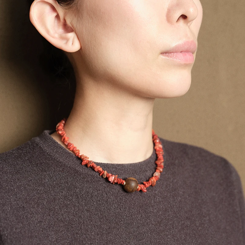 非金属木质项链 子休·项链 红/色彩简洁质感不规则设计师款
