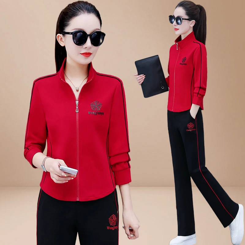运动套装女春秋2025年新款时尚洋气年轻春秋卫衣休闲服大码两件套