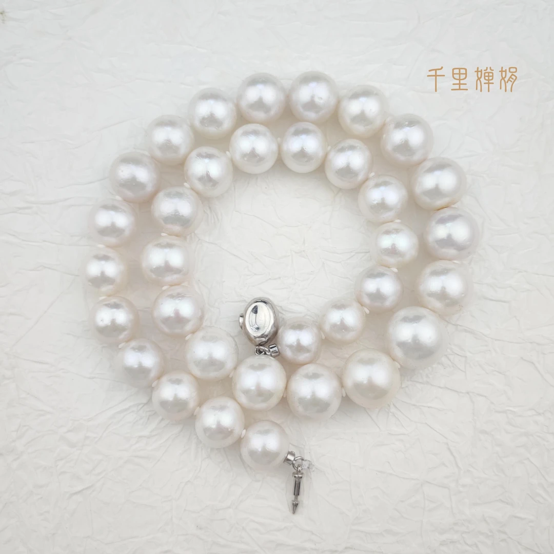 CJ2155  S925银极光欧若拉5A珍珠项链 11-14mm