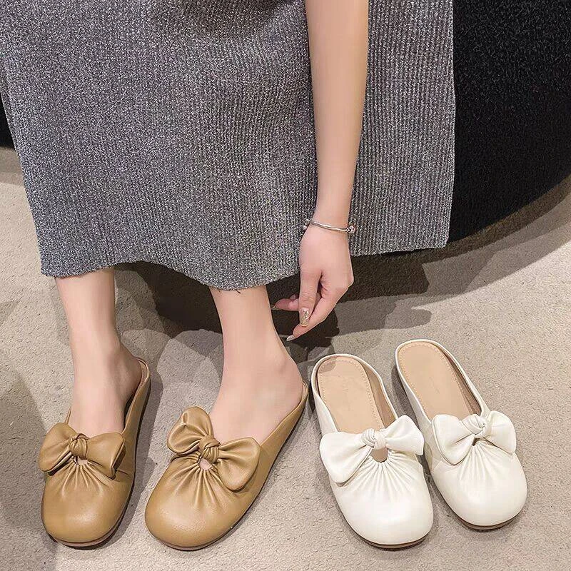 2-29夏季新品粗跟乞丐鞋平底百搭低跟鞋包头拖女鞋