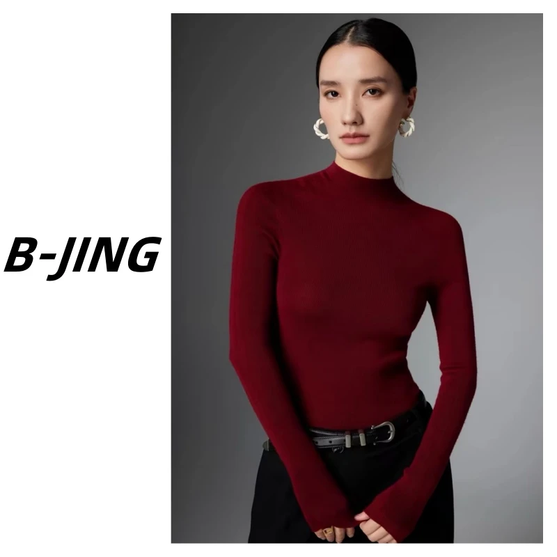 【莎莎家】半高领长袖打底服时尚百搭网红6320