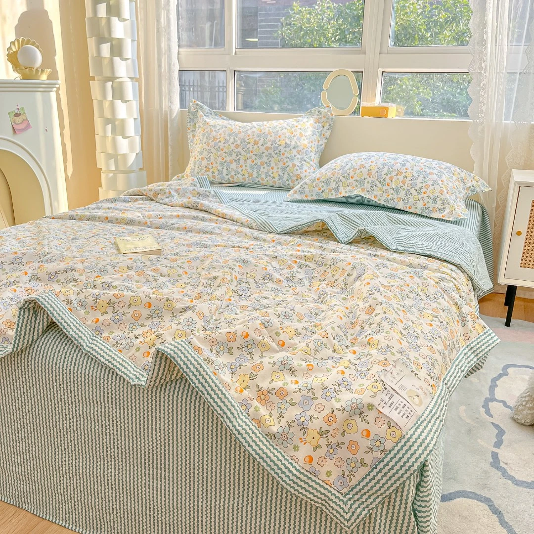 grace/洁丽雅夏季凉感全棉棉花薄款空调夏被学生宿舍床上用品单人