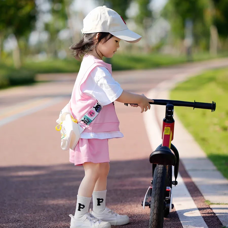 女童假两件短袖运动套装网红时尚夏季宽松中大童时髦卡通女孩洋气