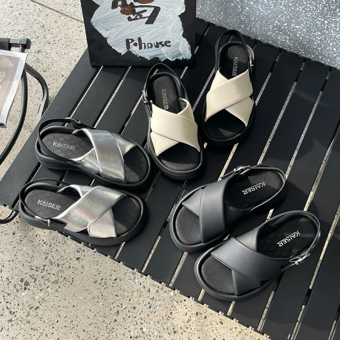 【门店价799】2024夏季新款厚底时尚百搭防滑外穿一字带凉拖1955