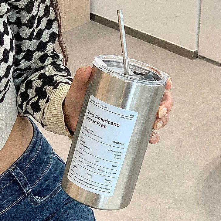 不锈钢咖啡杯高档精致便携拿铁杯子小众金属感保冷热男女随行水杯