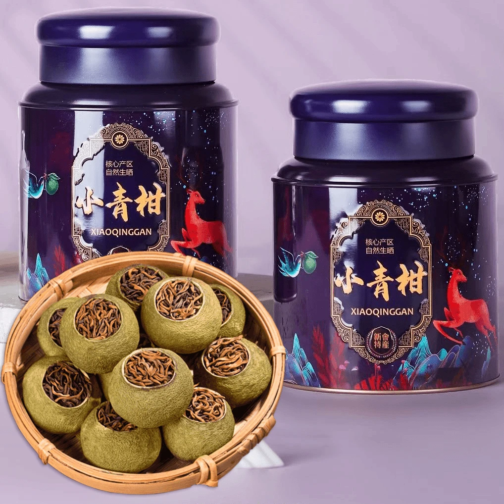 新会小青柑普洱茶柑普茶茶叶罐装新会小青柑普洱正宗生晒陈皮500g