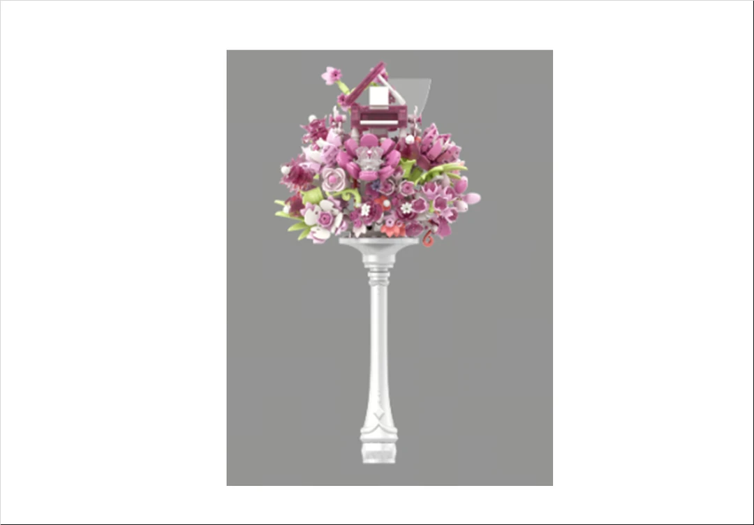 TOPTOY生活艺术-植物花礼系列-捧心迷琴（粉）生日国庆中秋节礼物儿童玩具