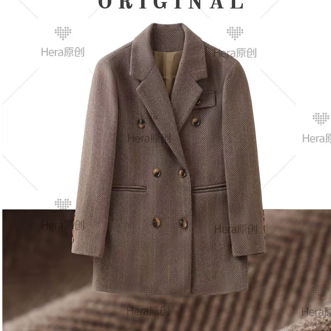 【叶子姐补贴】高品质 老钱风西装毛呢外套 设计师款中长款 9806